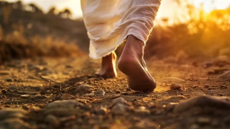Photo Child Walking Desert